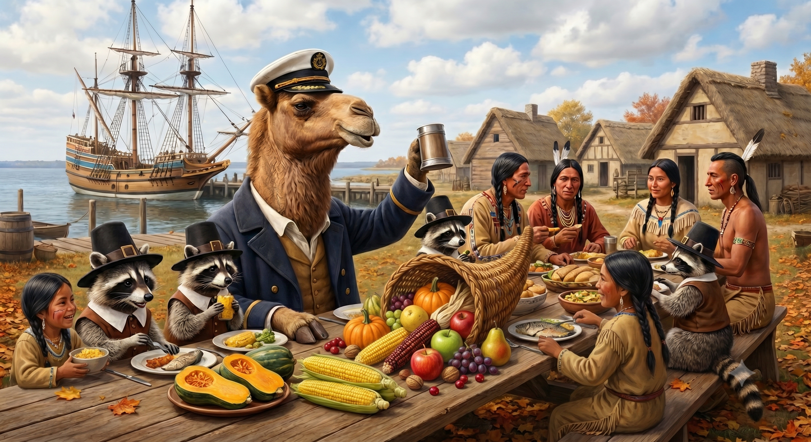 Mr. Camel has landed safely with his raccoon friends! Happy Thanksgiving y’all!