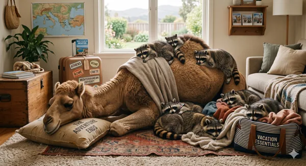 After an amazing but exhausting 2 week vacation around the eastern Mediterranean, Mr Camel and his buddies have returned home for some much-needed rest and relaxation. Happy Hump Day!