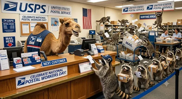 On this July 1st, Mr Camel and his buddies celebrate National Postal Workers day. As the child of a retired US Postal Service employee for over 40 years, and a former Postal Service intern, I couldn't help myself. 😁 Happy Hump Day!