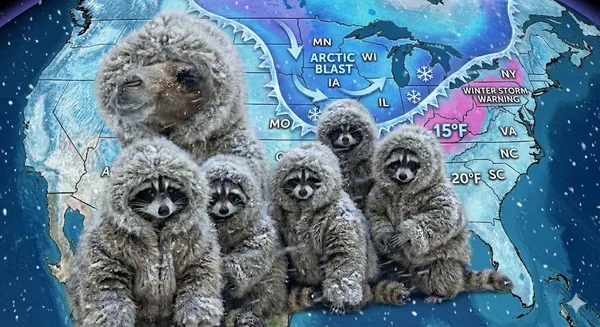 Mr. Camel and his raccoon buddies are preparing for the arctic blast imminently approaching the midwest. Stay warm out there people. Happy Hump Day!