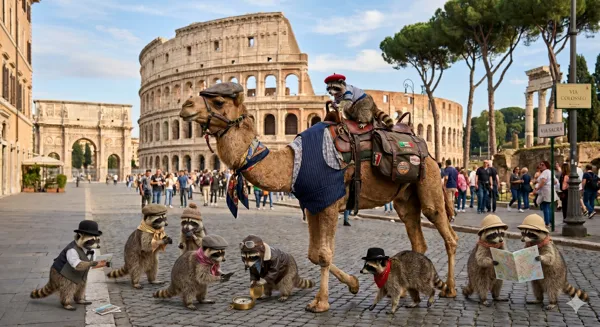 This week, Mr. Camel and his band of furry bandits head to the land of pasta and pecorino where all words end with a vowel, Happy Hump Day!